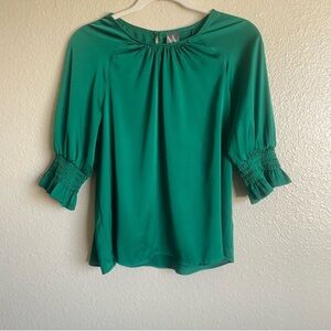 Business Casual Hunter Green Blouse  Size Medium